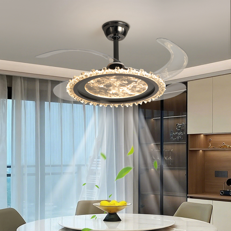 吊扇灯2025新款饭厅吊扇灯卧室灯风扇一体变频轻奢吊扇带风扇吊灯