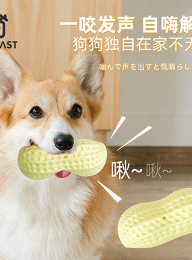 狗狗玩具自嗨发声耐咬解闷神器花生宠物泰迪柯基磨牙棒小型犬幼犬