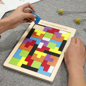 9.9元包邮  俄罗斯方块积木拼图 智慧拼板（配玩法图纸）