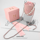 小众mlb千金粉色水桶包斜挎珍珠链条改造nano香水包斜跨外搭配件