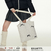 CyNi 少女感波点爱心包斜挎包单肩包大容量通勤设计感格子