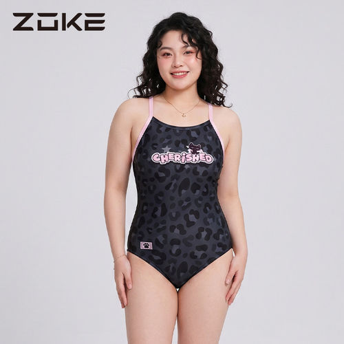 Zoke洲克女款微胖遮肚连体泳衣