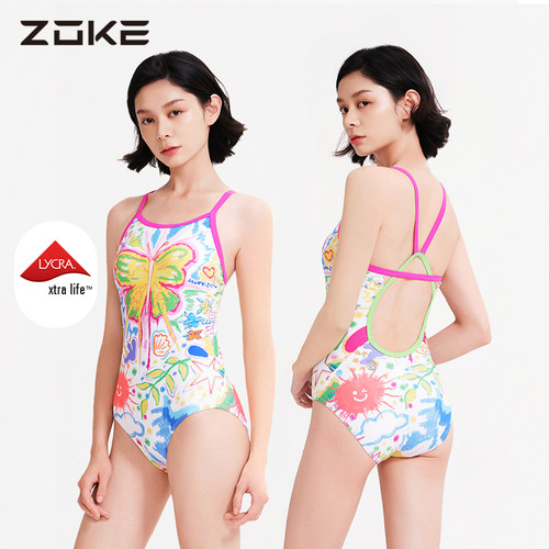 洲克速干显瘦训练三角连体泳衣女