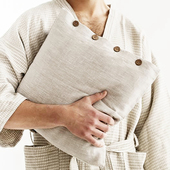 现代简约纯色客厅沙发抱枕套民宿亚麻靠枕床头靠背腰枕45 45含芯