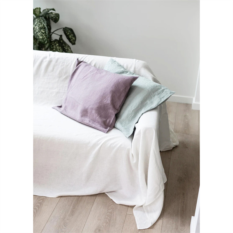 100%亚麻面料简约纯色沙发巾全盖四季通用沙发盖布巾定制防刮防尘