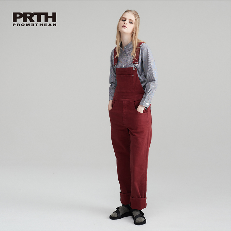 背带裤prth牛仔风四季款安哥拉红