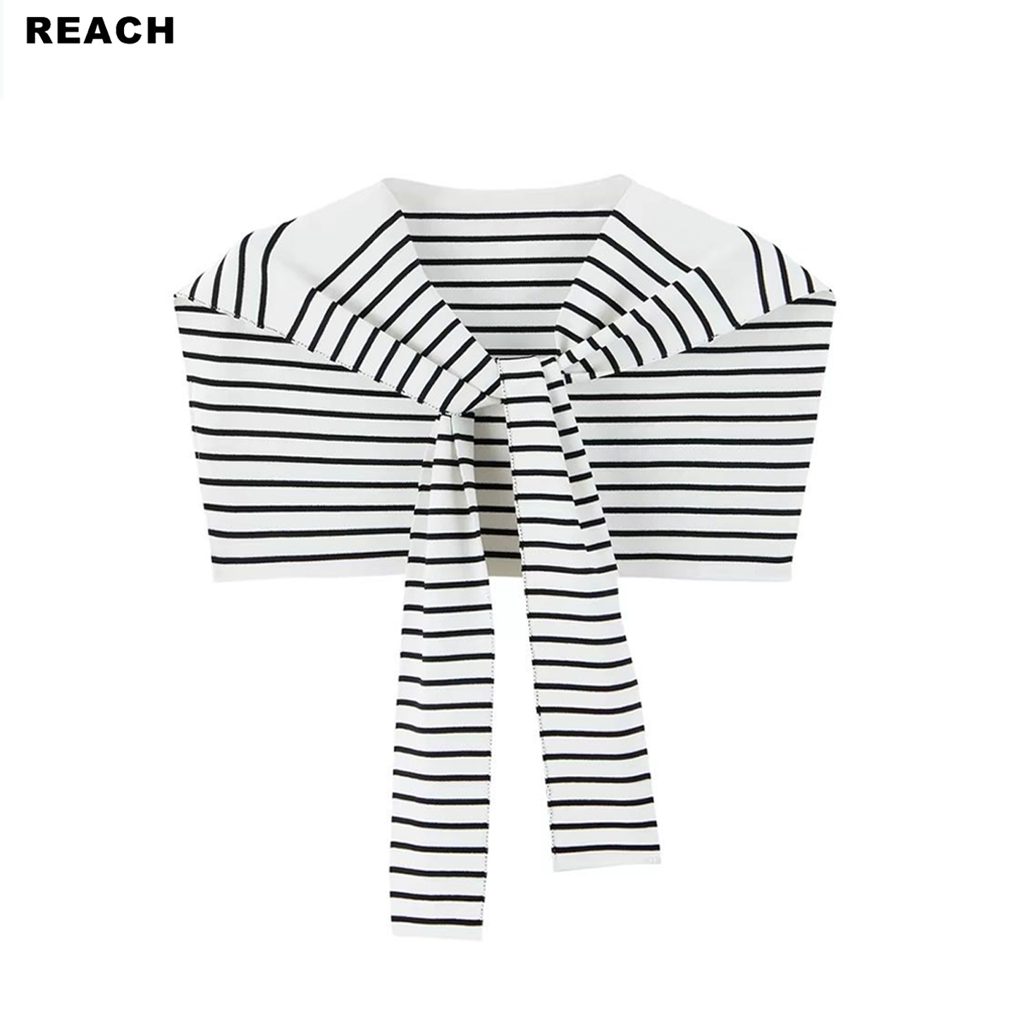 REACH设计感小众黑白条纹披肩女春夏新条纹针织外搭休闲百搭上衣