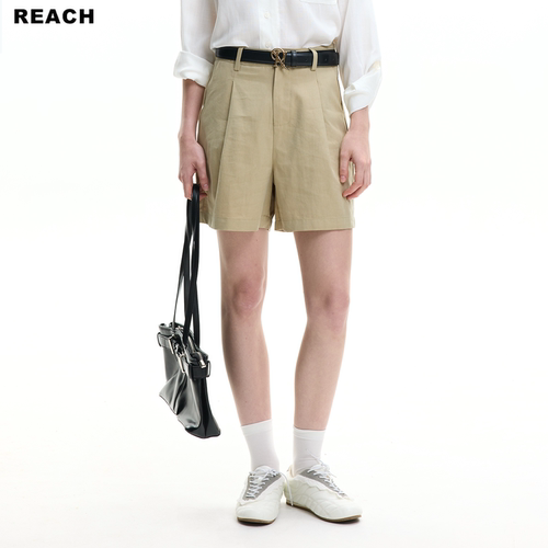 REACH高级感老钱风a字短裤女夏季新款高腰宽松显瘦阔腿百搭西装裤