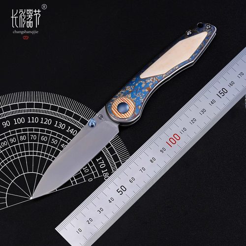 指玩屋 长衫器节紫罗兰口袋刀折叠刀M390随身便携露营户外刀具EDC