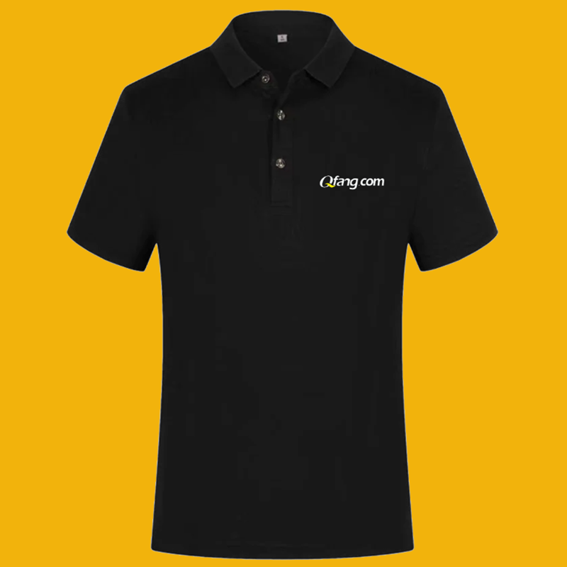 Q房网工装房屋中介工作服定制纯棉短袖T恤房产Polo衫刺绣印字LOGO