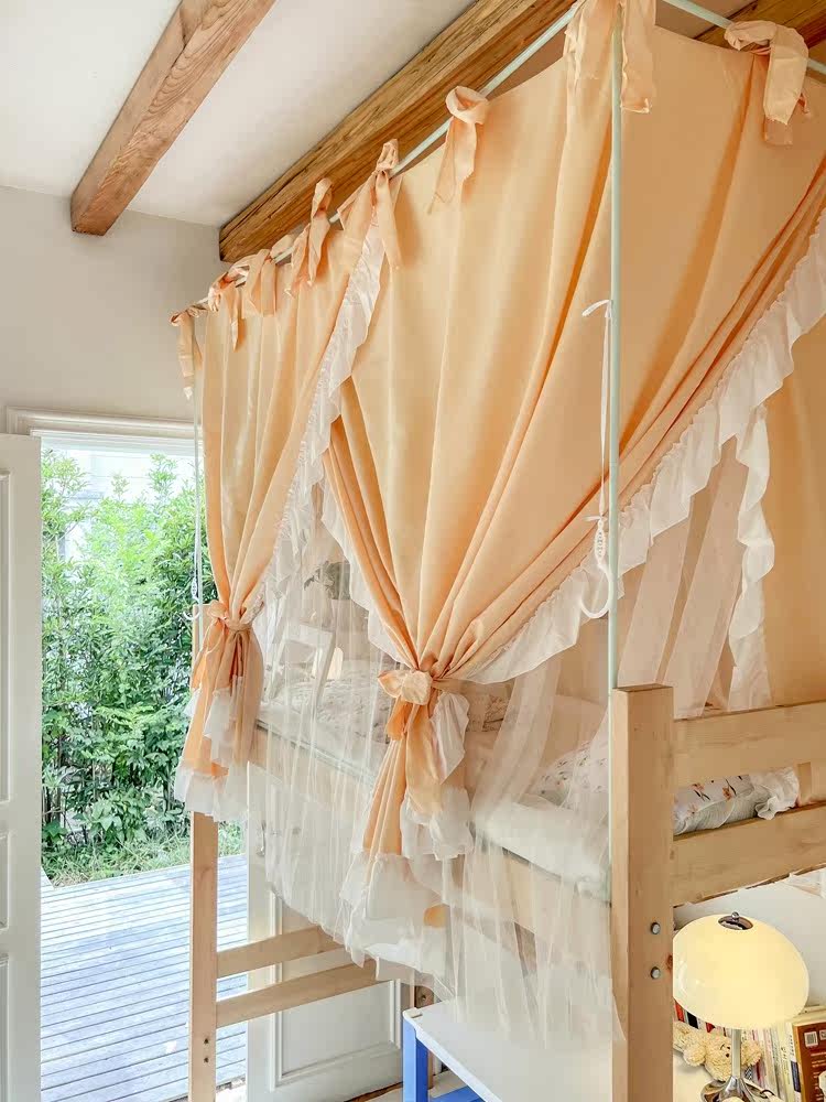 u型支架学生宿舍蚊帐上铺下铺 一体式床帘寝室双层少女公主风遮光