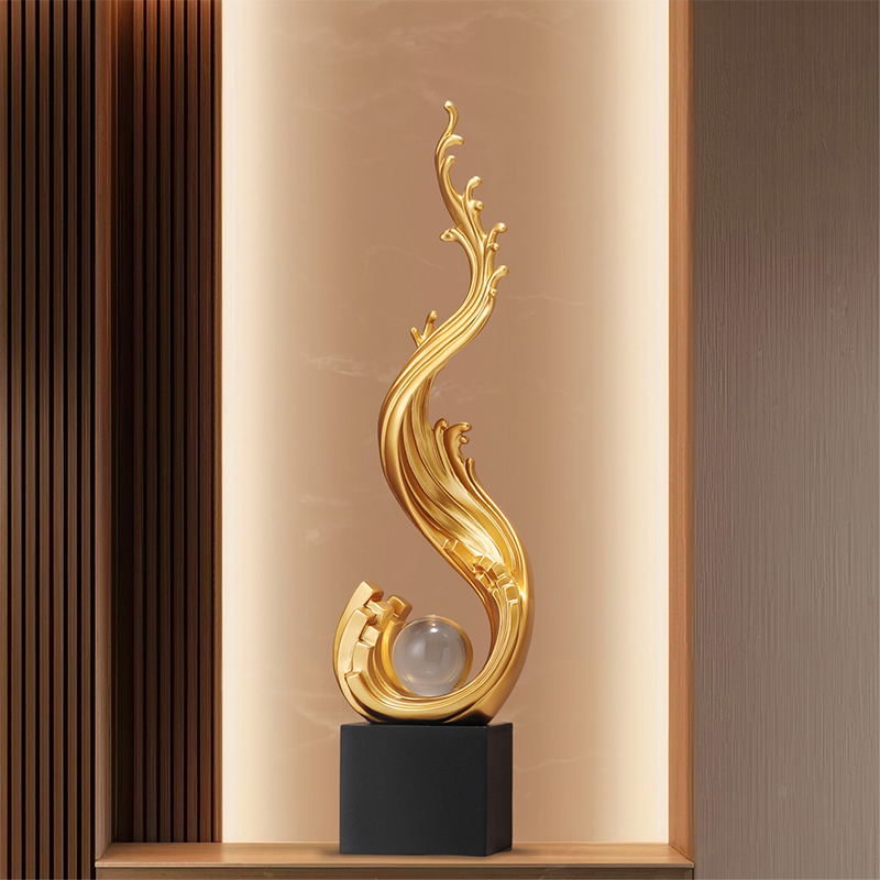 风生水起入户玄关摆件壁龛轻奢高档客厅电视柜工艺礼品摆饰落地乔