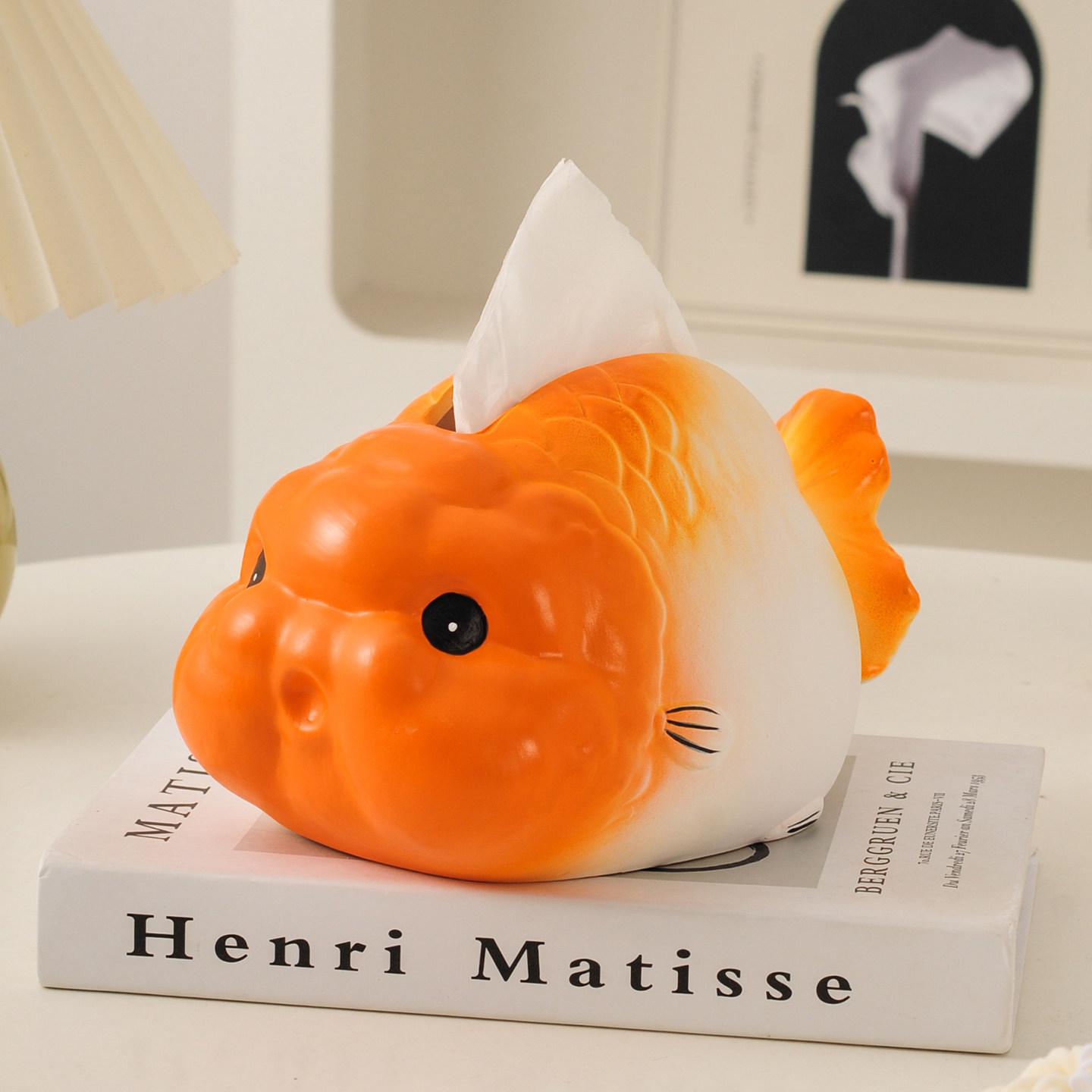 兰寿鱼创意纸巾盒餐巾纸盒家用客厅桌面纸抽盒轻奢高档纸巾收纳盒,家居饰品,装饰纸巾盒,淘宝优惠券,粉丝福利购,淘宝优惠卷