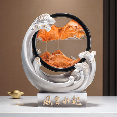 风生水起流沙画摆件高档办公室客厅电视柜乔迁礼物装饰品事业顺利