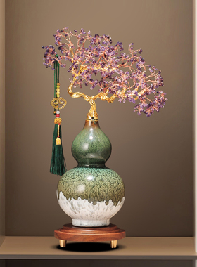 新中式紫气东来葫芦摆件客厅酒柜办公室乔迁新居轻奢高档招财装饰