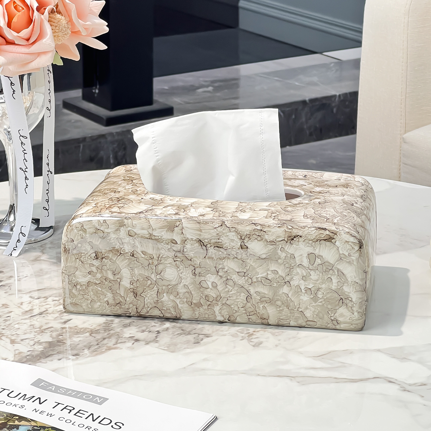 轻奢高级感纸巾盒家用客厅桌面纸抽盒轻奢高档纸巾餐巾纸盒收纳盒