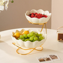 轻奢多层陶瓷水果盘客厅茶几高档家用干果糖果果盘前台摆放点心盘