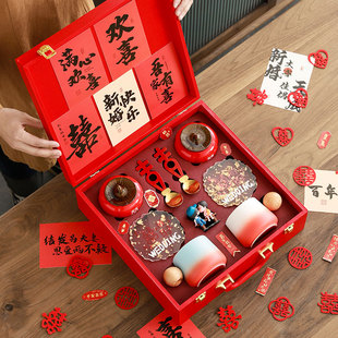 新婚礼物送新人订婚结婚新娘闺蜜实用杯子摆件礼盒伴手礼品