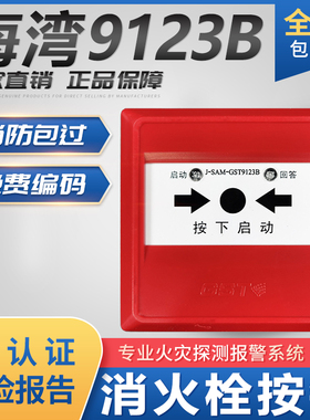 海湾消火栓按钮 GST9123B消报 新款火灾启泵按钮 现货 替代9123A