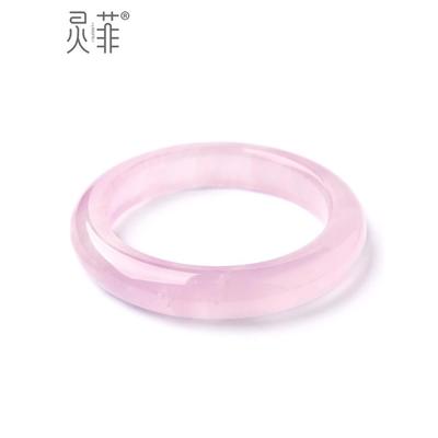 2025冰种粉水晶手镯女马达加斯加粉晶马粉芙蓉石粉色水晶宽窄圆条