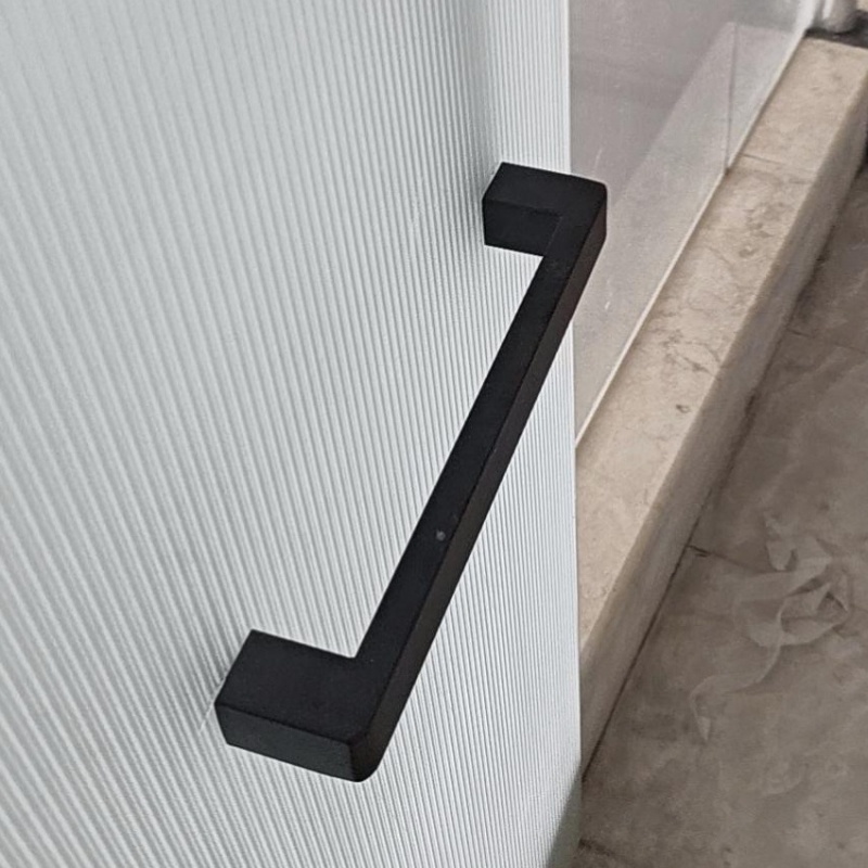 L型卫生间加厚浴室门304把手移门推拉门孤形黑色玻璃门不锈钢酒店