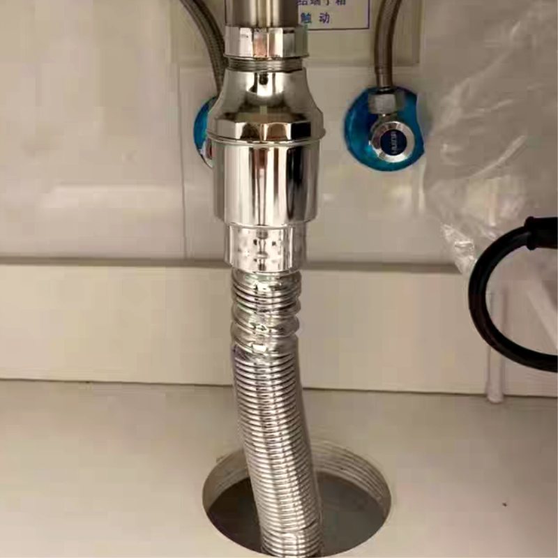 电镀瓷盆波纹伸缩下水管洗手池排水管洗脸盆卫生间面盆出水管