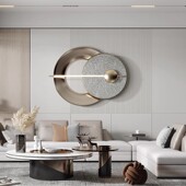 现代轻奢沙发背景墙面装 饰品客饭厅玄关墙壁创意挂件卧室金属壁饰