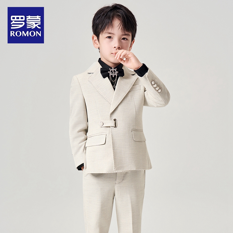 罗蒙儿童西装男童钢琴演出服