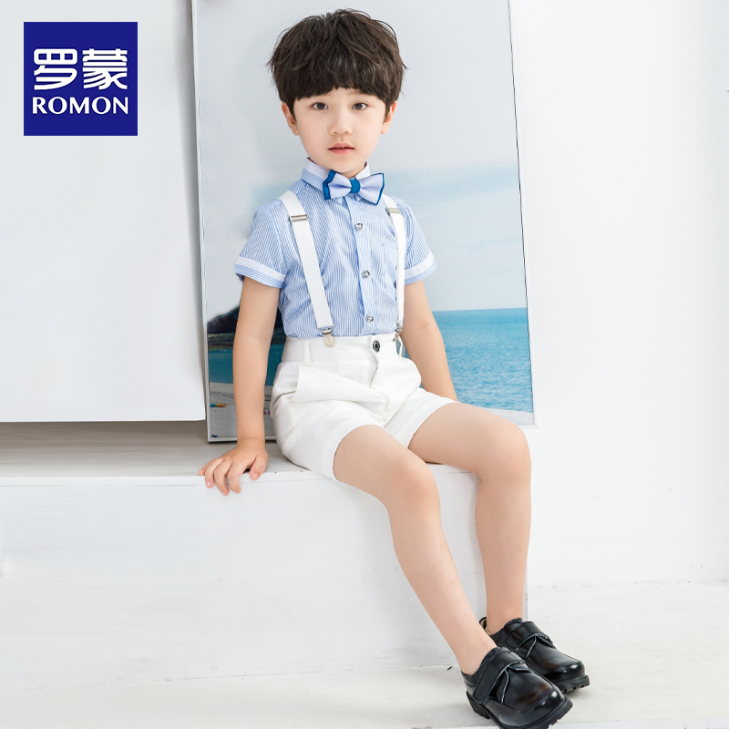 背带裤小学生合唱团儿童演出服
