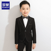 罗蒙男童西装 三件套英伦儿童礼服洋气小孩男孩休闲小西服演出 套装