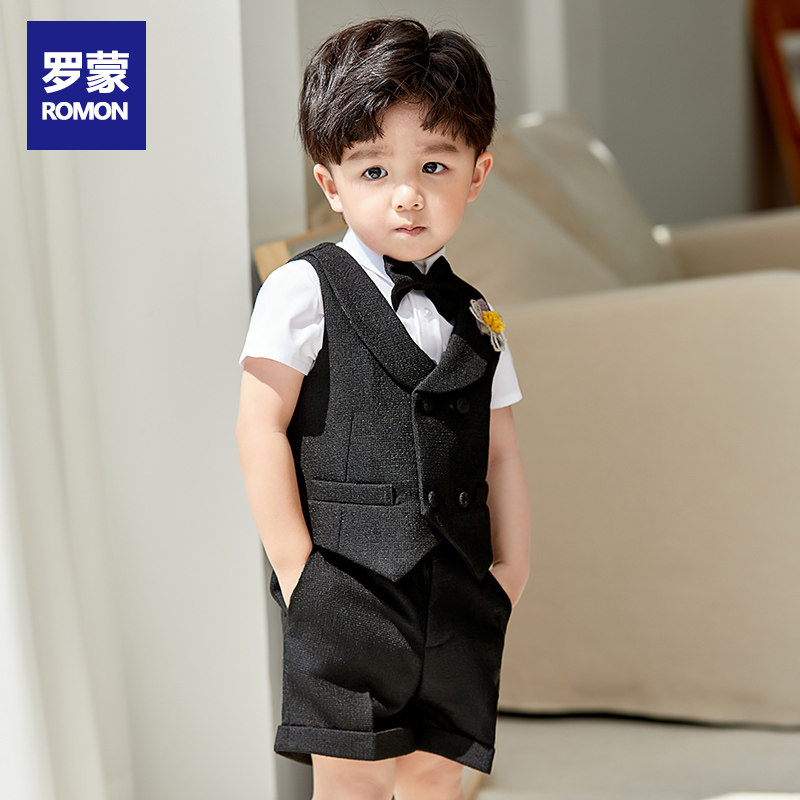 罗蒙男童小西装男宝宝西服套装儿童周岁西装套装花童新款帅气英伦高性价比高么？