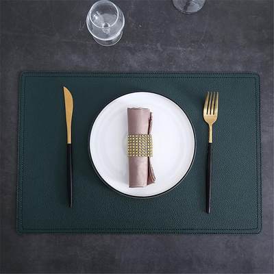 Chic Elegant Placemat PU Leather Pad Dining Table Mat Waterp