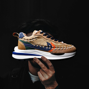 日系复古华夫阿甘鞋小众解构潮牌男鞋厚底增高运动老爹鞋子男潮鞋