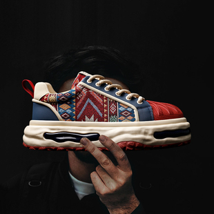 陈冠希同款贝壳头板鞋民族风提花溶解鞋设计感小众潮牌鞋子男潮鞋