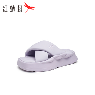 REDDRAGONFLY 時尚 厚底松糕底休閑一字拖鞋 女WTK23075 紅蜻蜓夏季
