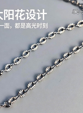 纯钛项链女 太阳花锁骨链 小众设计轻奢钛钢情侣礼物