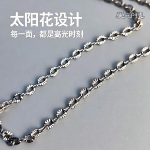纯钛项链女 太阳花锁骨链 小众设计轻奢钛钢情侣礼物