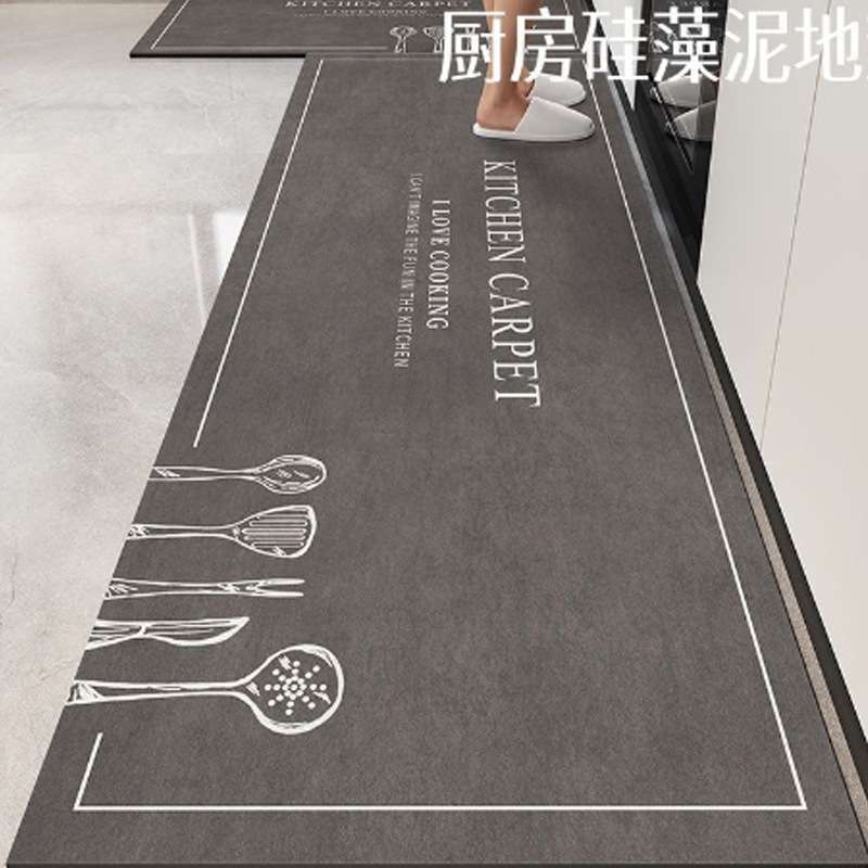 跨境简约轻奢硅藻泥厨房地垫耐脏家用吸水垫易打理防滑速干门垫子