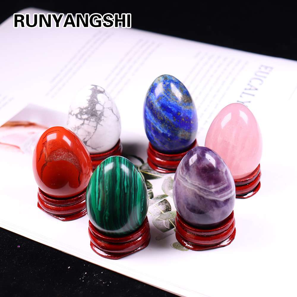 天然水晶鸡蛋半宝石能量石工艺品摆件水晶原石手工打磨厂家