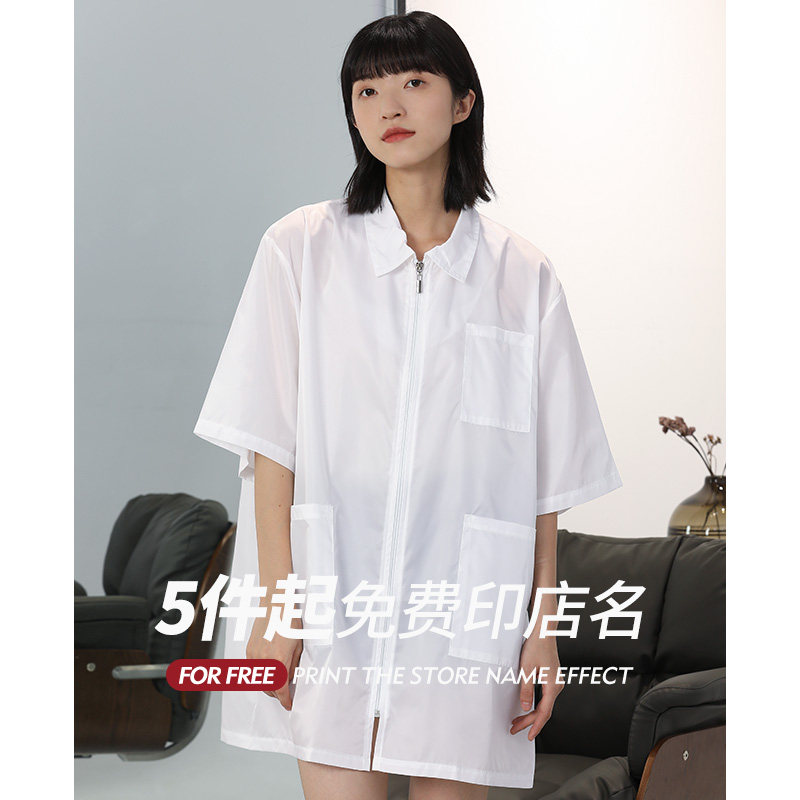 高档美发店围裙理发师工作服烫染发剪发衣服罩衣专业防水不沾发