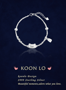 「法棍招财猫」S999纯银项链手作