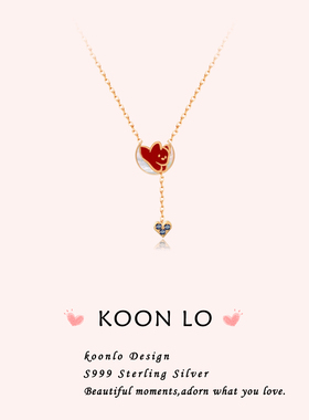 「月亮小狗」999纯银项链原创