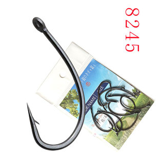 精品驼背钩8245弯背钩长柄钩欧洲钓组鲤鱼钩驼背钩特氟龙管付飞钓