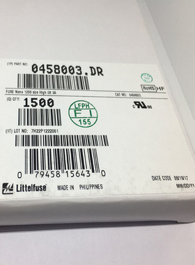 1206型045806.3DR Nano2快熔型保险丝6.3A 75V陶瓷一次性保险丝