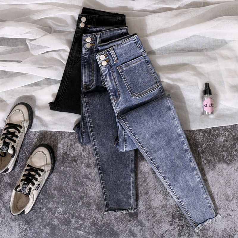 2020夏季高弹力高腰牛仔裤女铅笔学生韩版修身小个子穿搭显瘦百搭|msdalam kategori Butik wanita / wanita, seluar jeans - dari Buy2taobao.com untuk memberikan perkhidmatan ejen Taobao profesional membeli