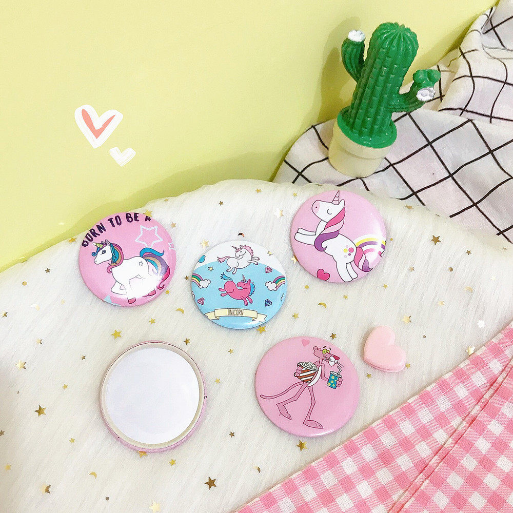 迷你卡通小圆镜子独角兽爱心星星化妆镜玻璃镜子随身镜口袋镜子女在类目 住宅家具, 镜子类, 化妆镜中 - 来自Buy2taobao.com提供专业的淘宝代购服务