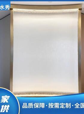 玻璃流水墙不锈钢水幕墙喷泉玻璃水帘水景观钢网水幕帘玻璃水幕墙