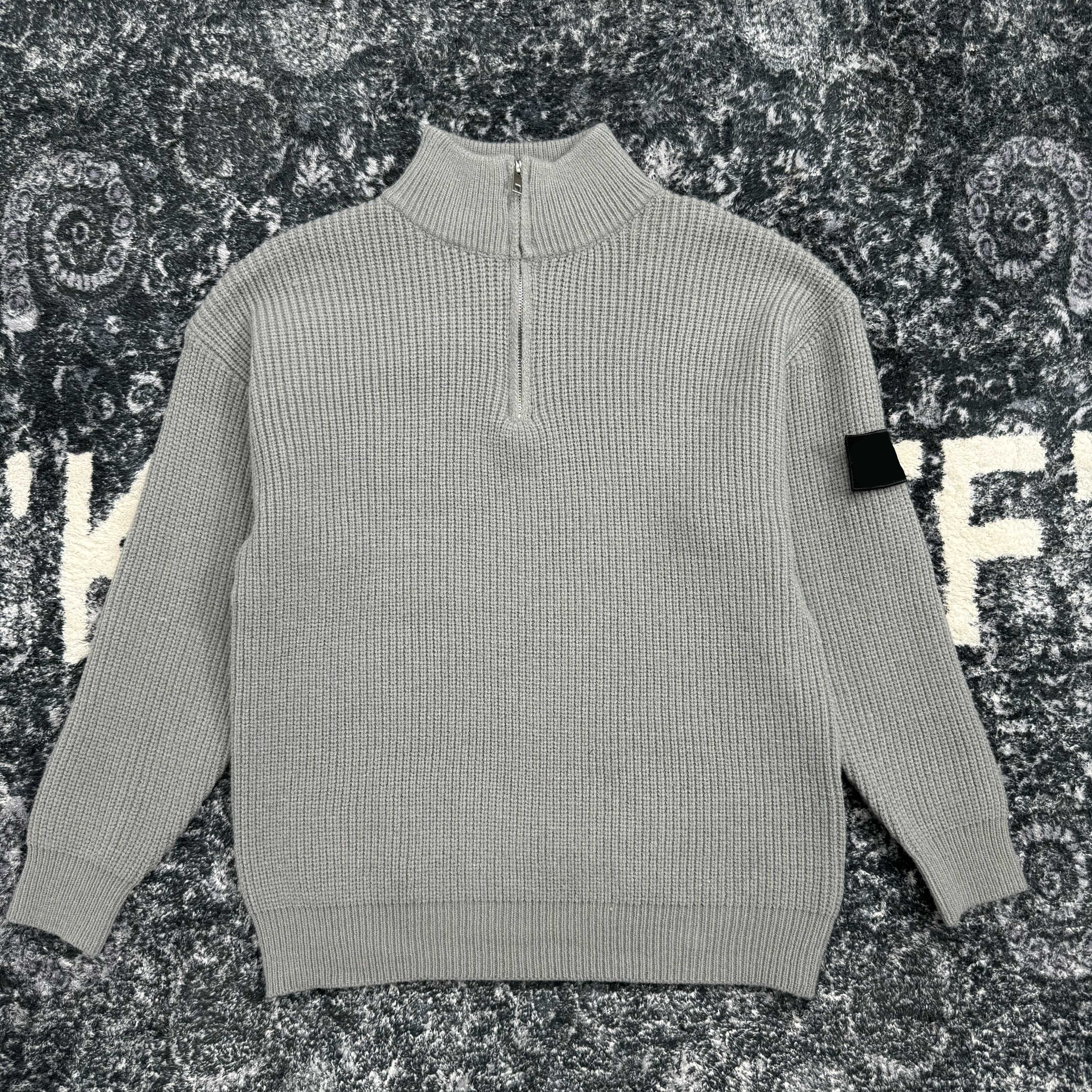 thumbnail for Autonomous 24SS autumn and winter new loose casual stand collar zipper knitted cardigan sweater unisex