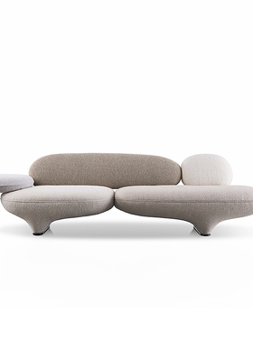 轻奢Wittmann创意鹅卵石羊羔绒椅客厅小户型异形个性花样沙发组合