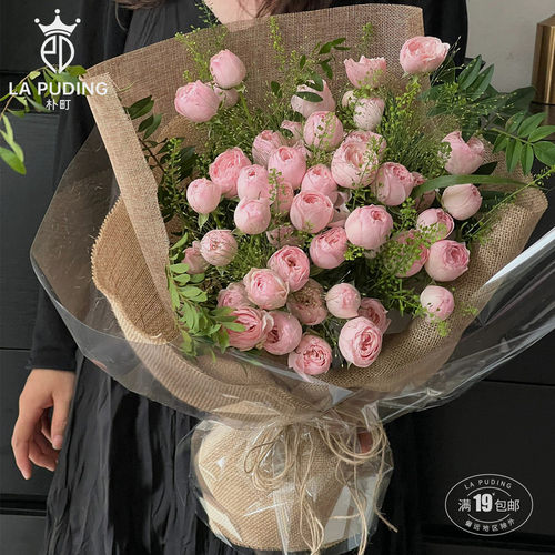 朴町韩式麻布卷花艺包装材料